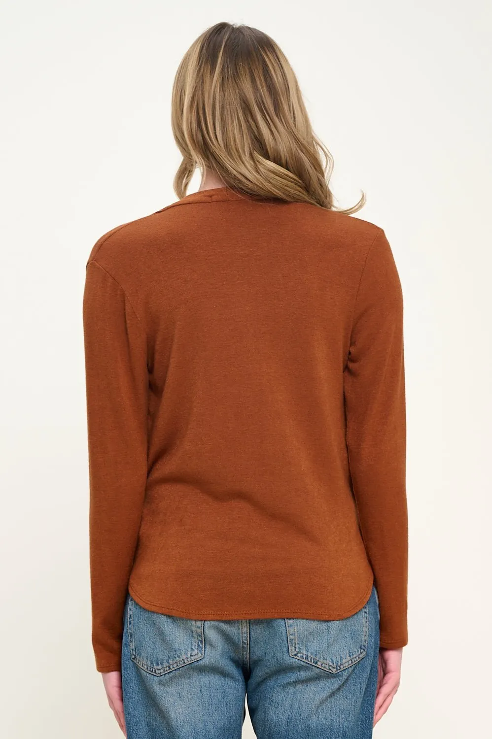 Tessa Long Sleeve Surplice Knit Top