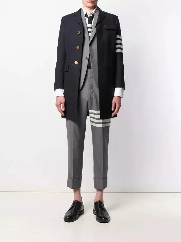 Thom Browne 4-Bar Plain Weave Suiting Overcoat