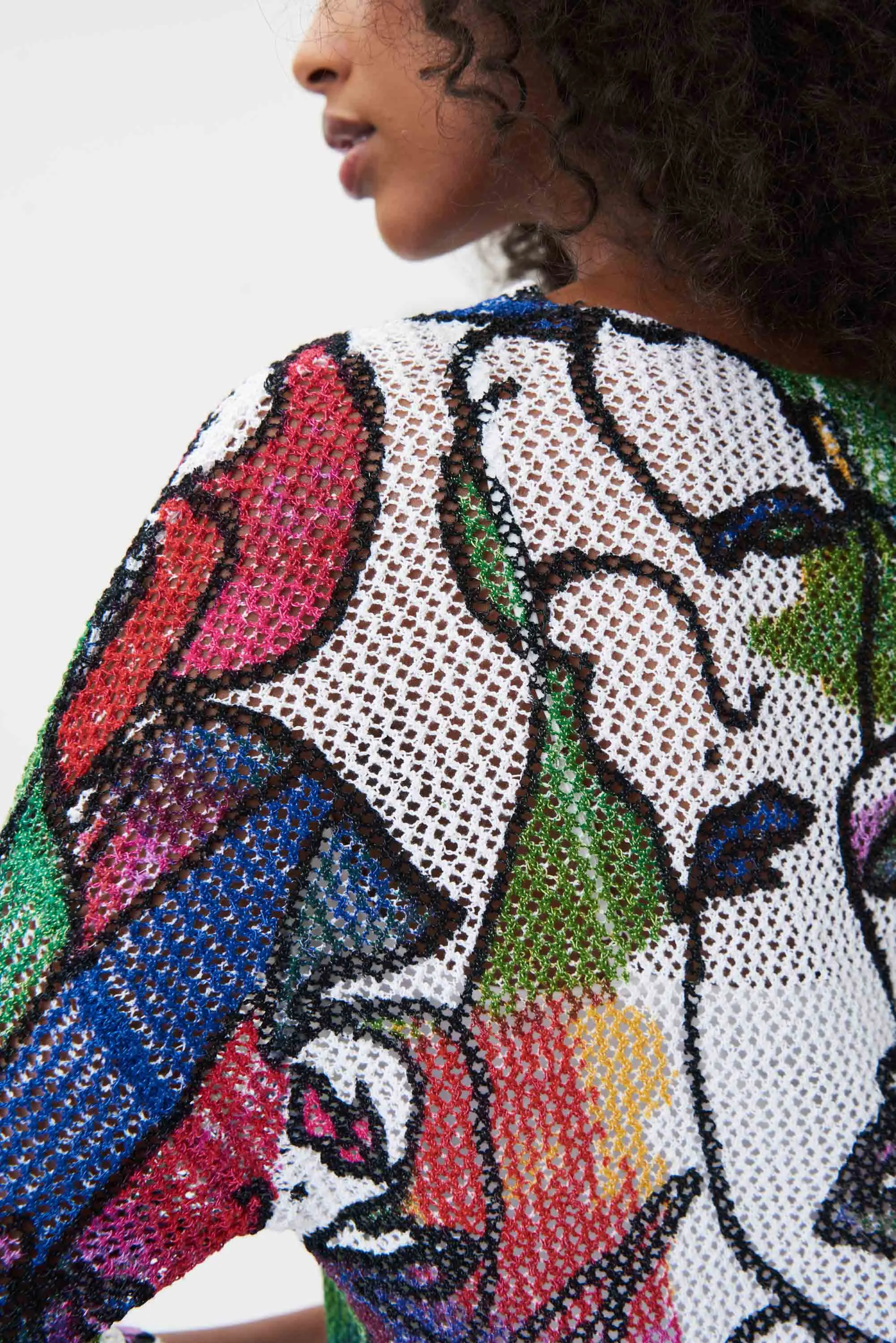 V-Shaped Face Print Top