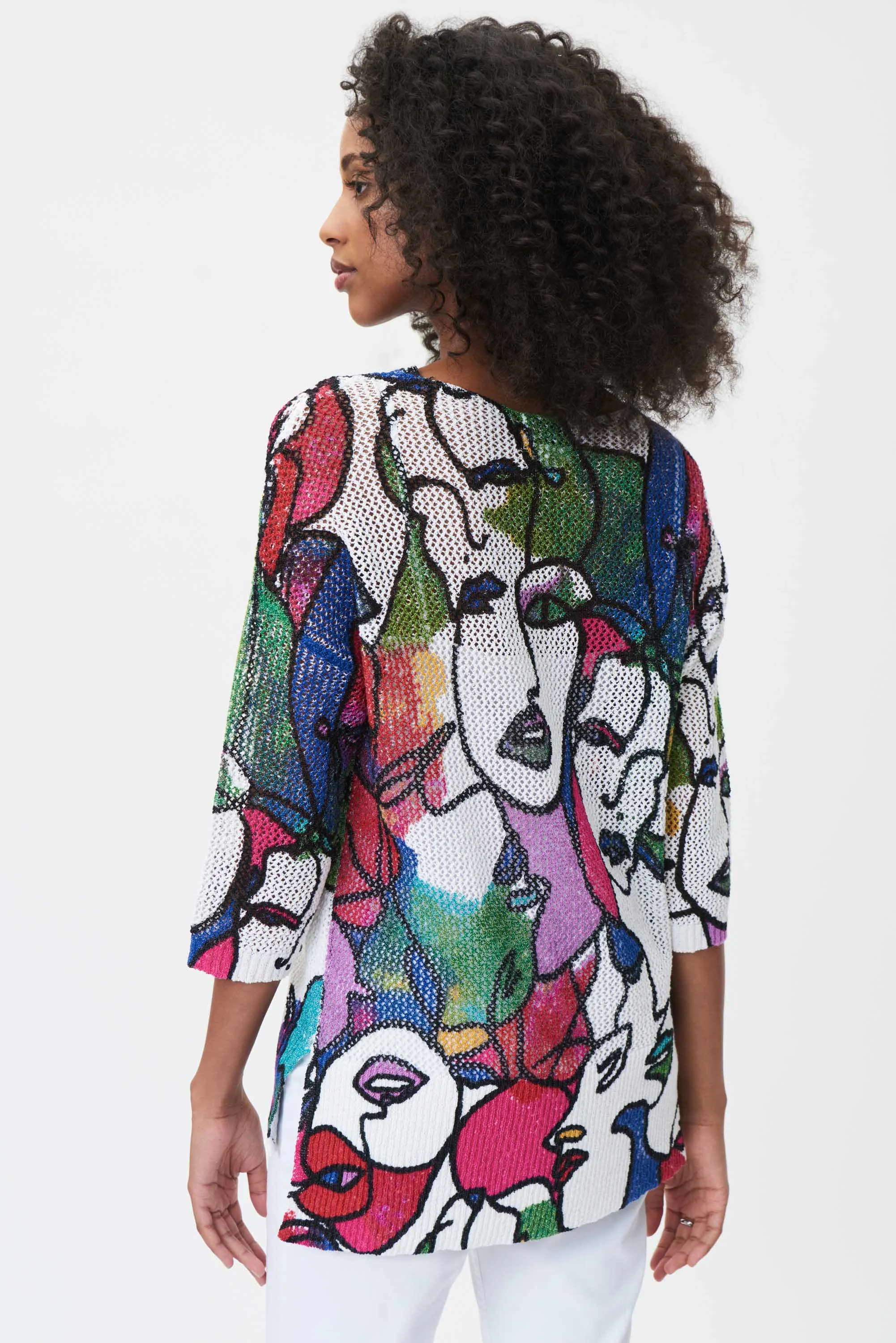 V-Shaped Face Print Top