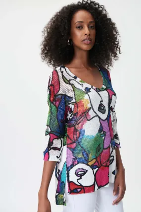 V-Shaped Face Print Top