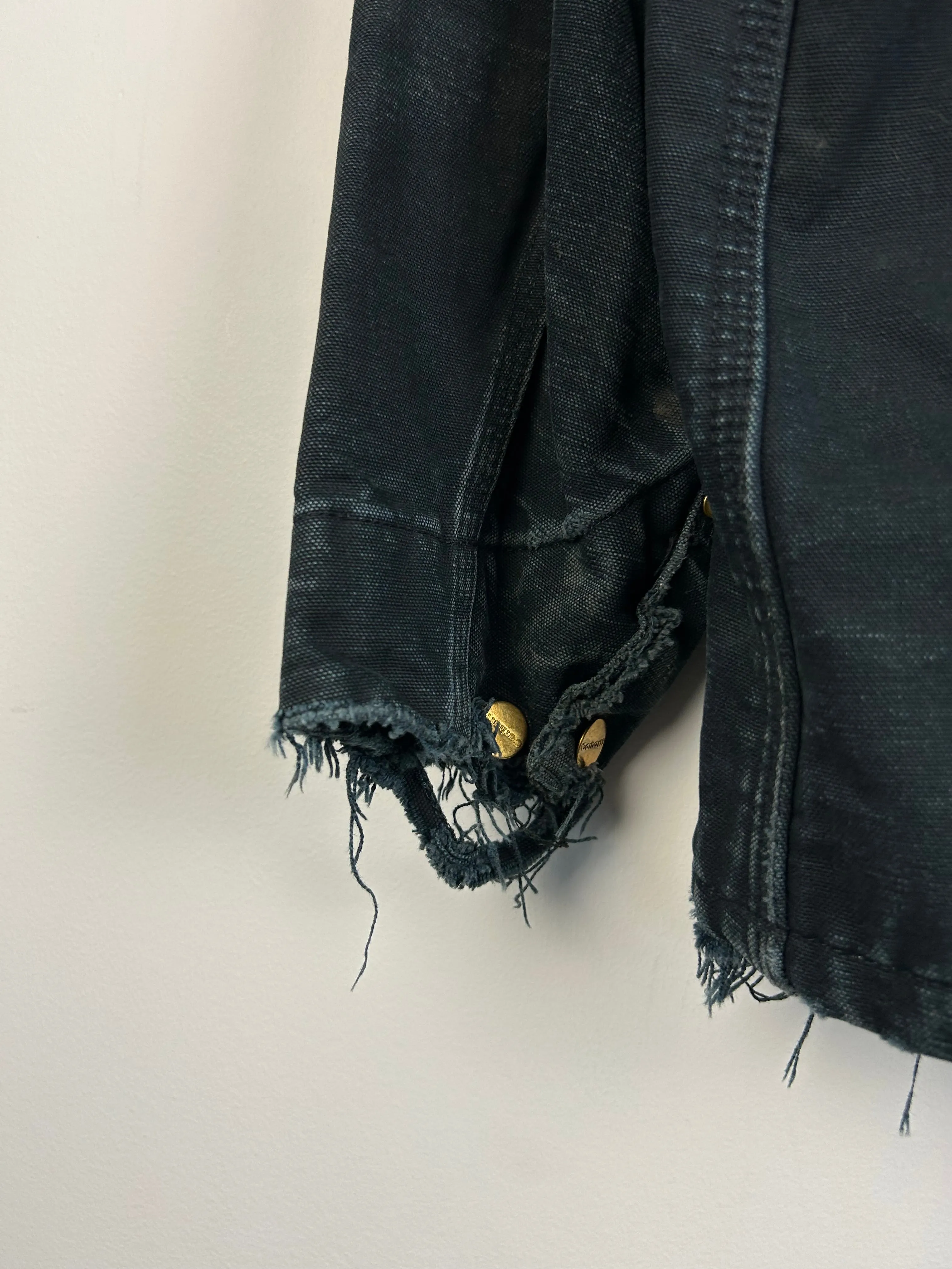 Vintage 90's Carhartt Chore Distressed Black Jacket