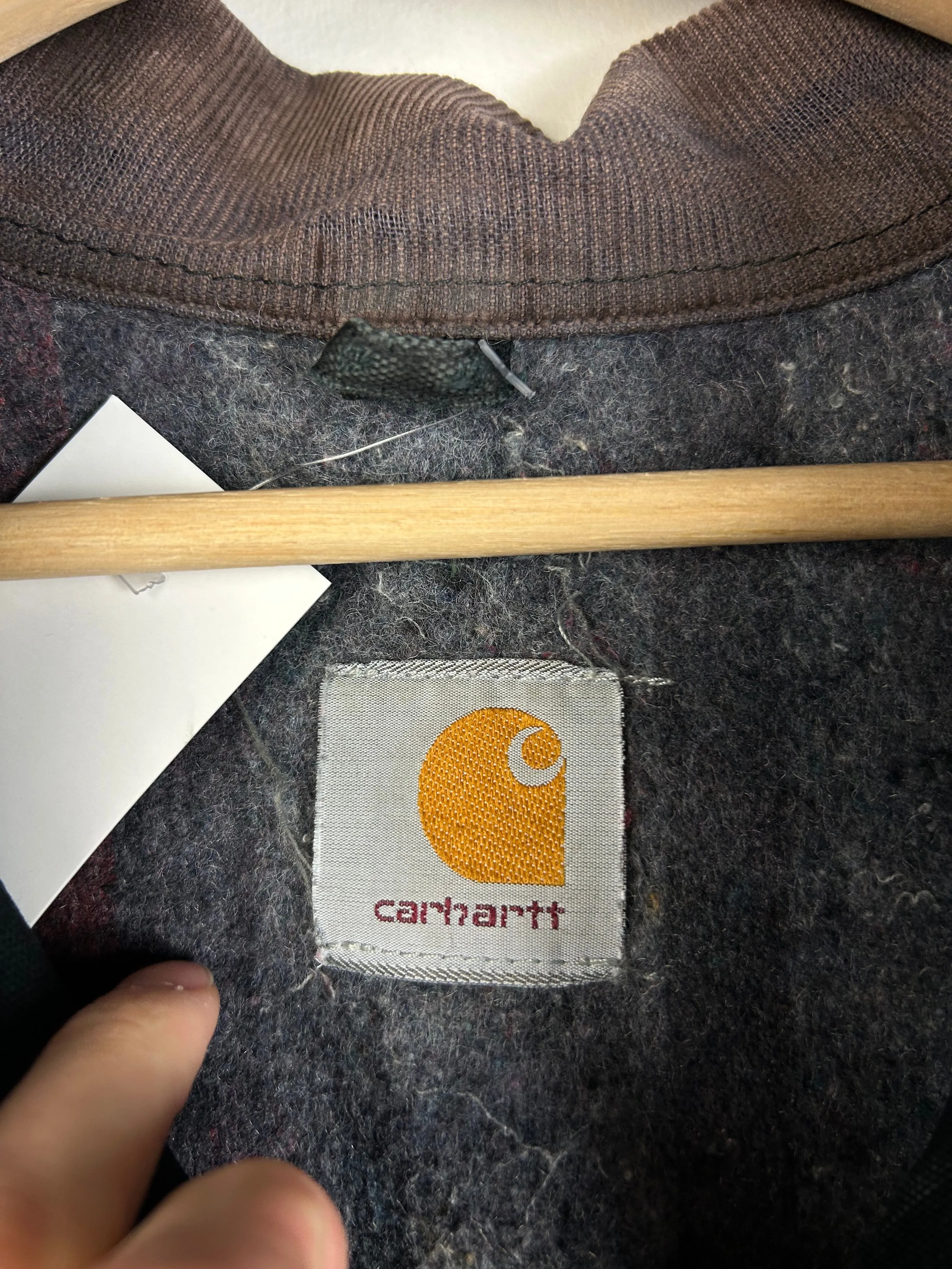 Vintage 90's Carhartt Chore Distressed Black Jacket