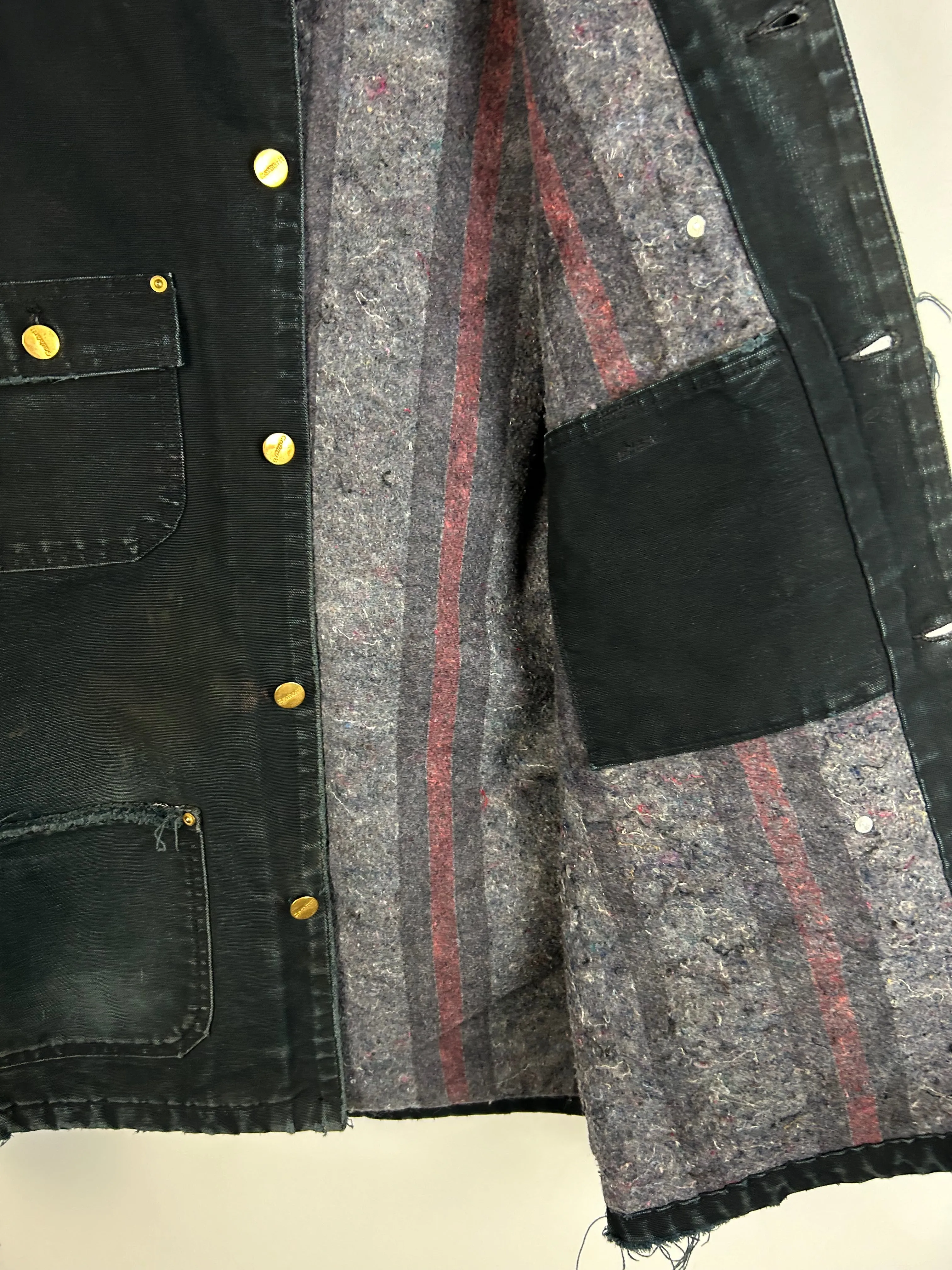Vintage 90's Carhartt Chore Distressed Black Jacket