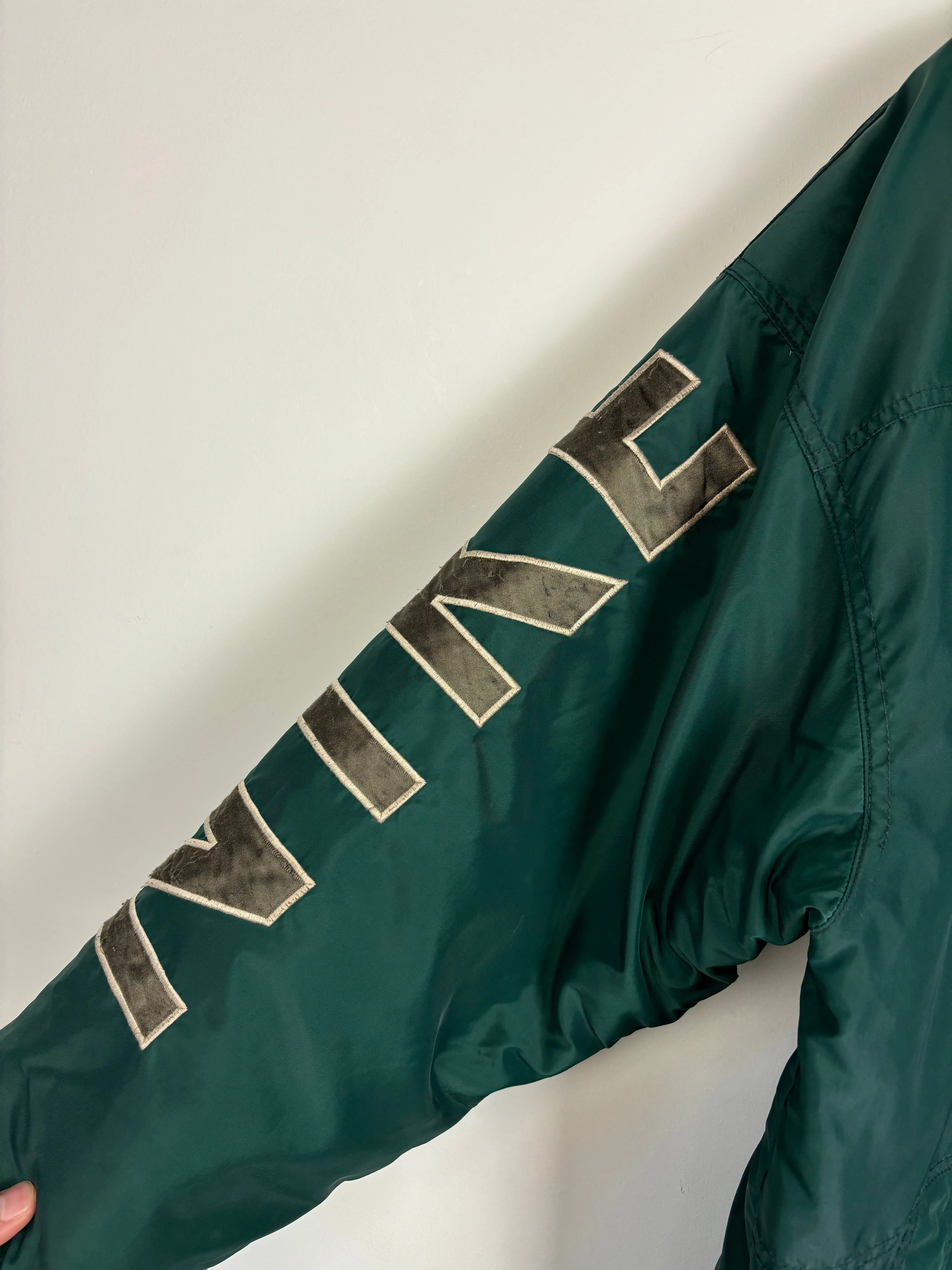 Vintage 90's Nike Spellout Swoosh Forest Green Insulated Jacket