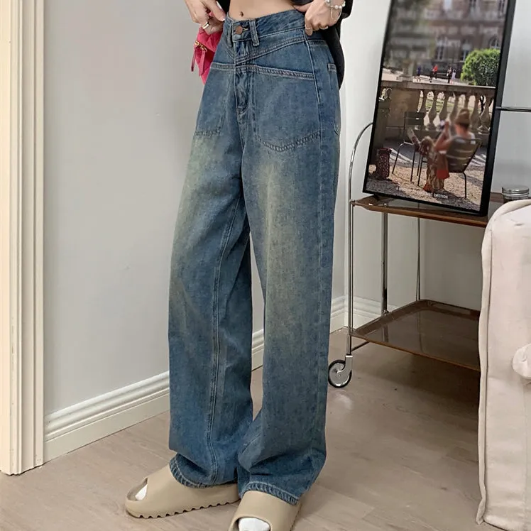 Vintage Straight Loose High Waist Jeans Trousers