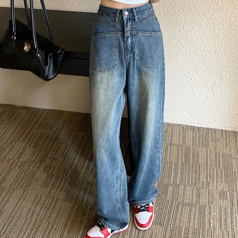 Vintage Straight Loose High Waist Jeans Trousers