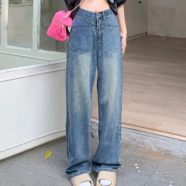 Vintage Straight Loose High Waist Jeans Trousers