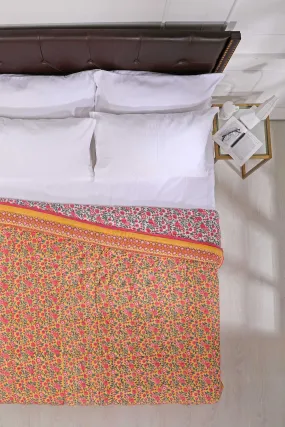 Vrindavan Yellow Poppy Cotton Muslin Quilt