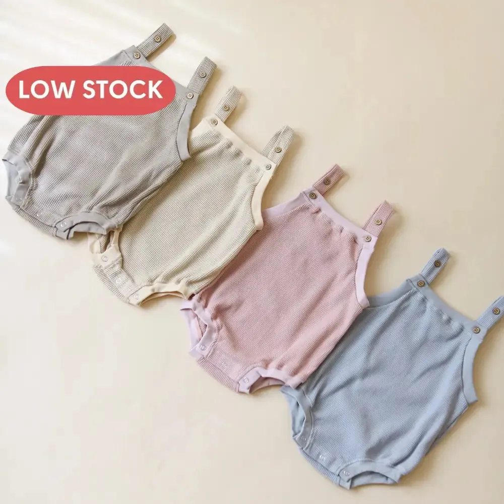 Waffle Overall Romper