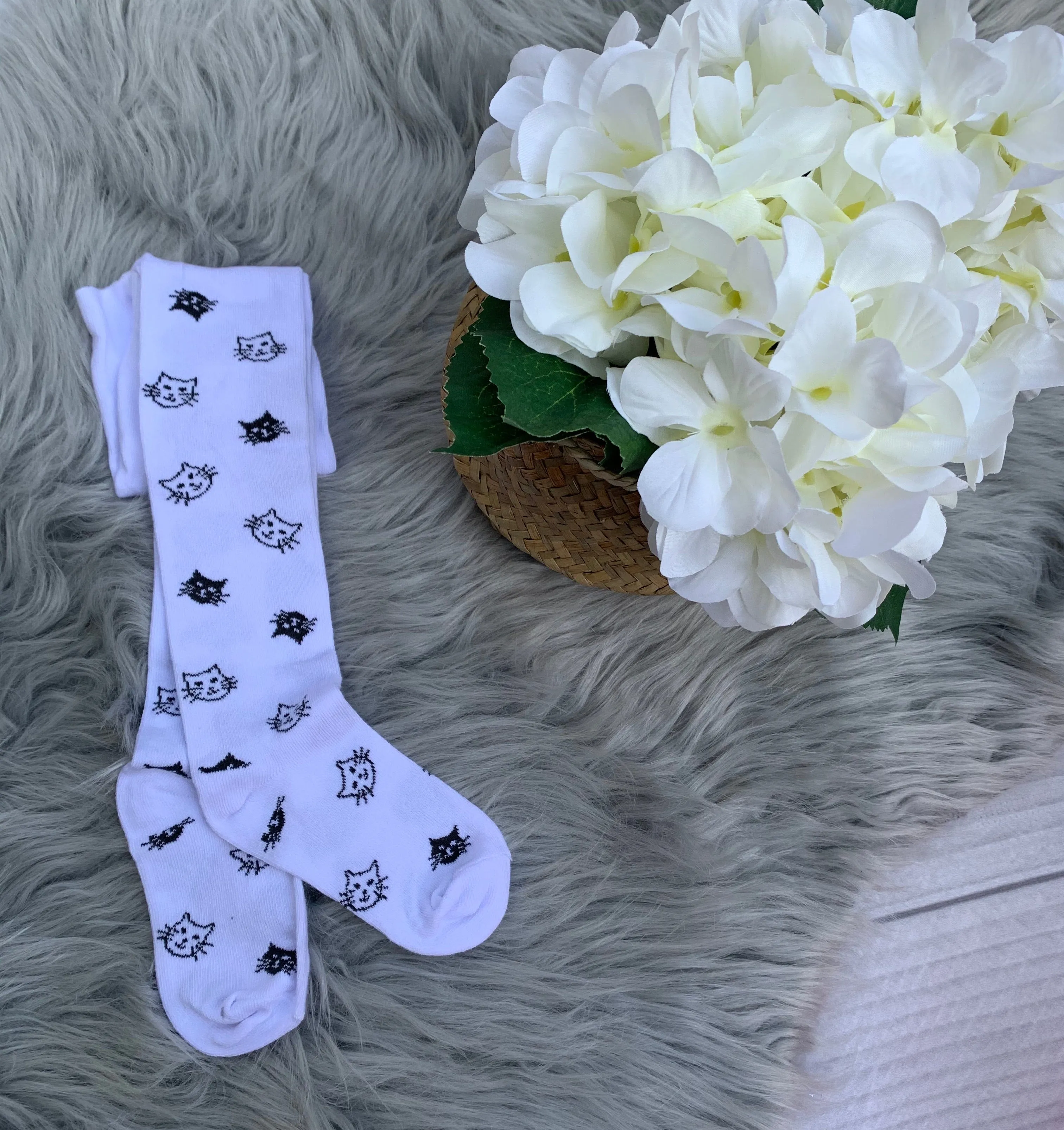 White cat tights