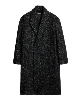 Willy Herringbone Coat / Black Melange