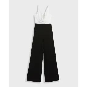 Women Kieva-Cowl Neck Pleat Detail Wide Leg Jumpsuit - Black
