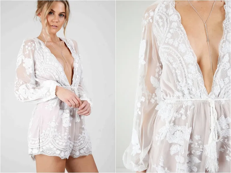 Women Sequin Mesh Jumpsuit
