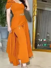 Womens Short Pressed Orange Big Swing Jumpsuit 532930 L