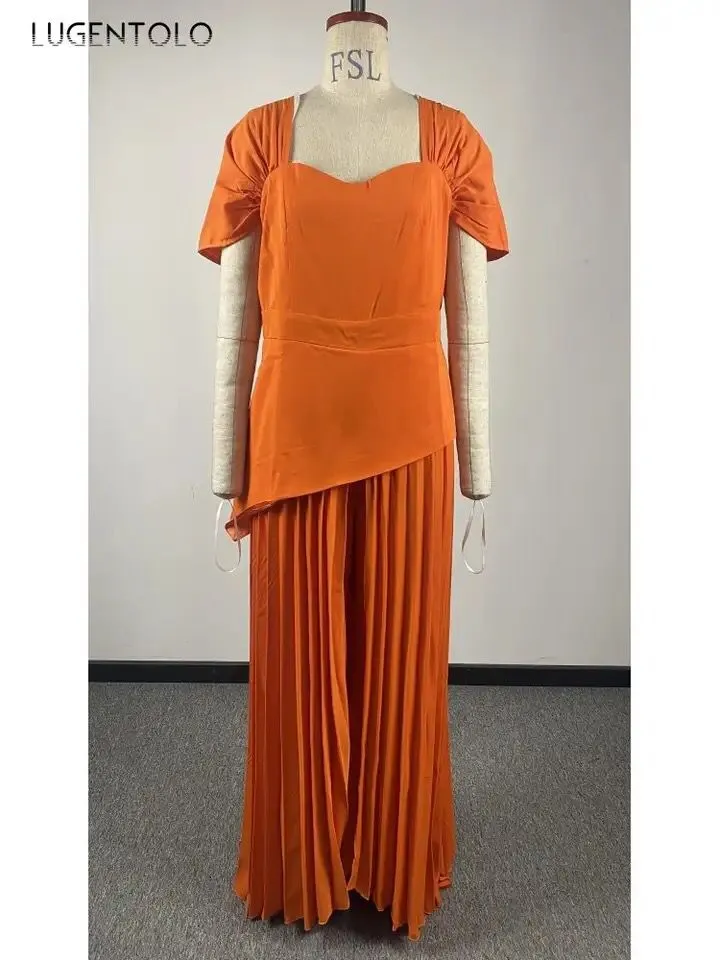 Womens Short Pressed Orange Big Swing Jumpsuit 532930 L