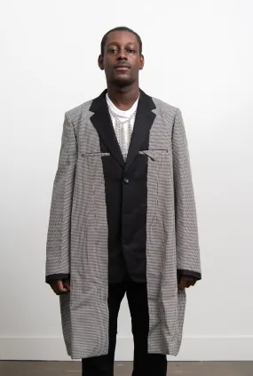 Wool Jacquard Houndstooth Check Jacket Black/Natural J002