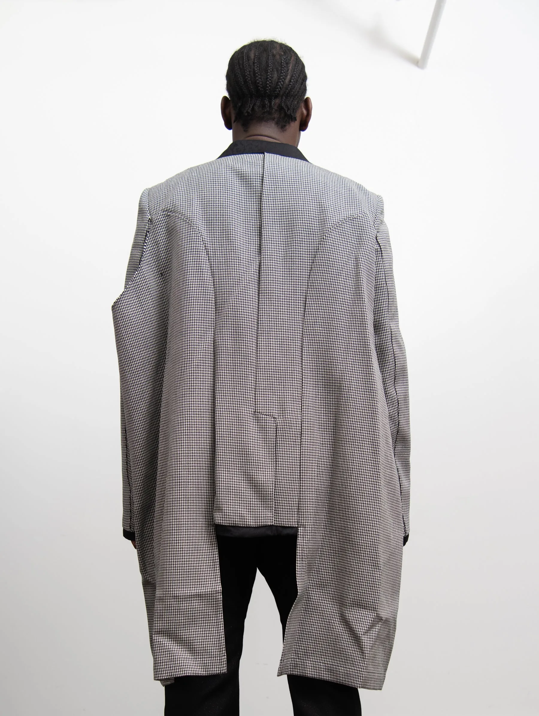 Wool Jacquard Houndstooth Check Jacket Black/Natural J002