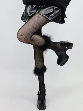 Y2k fairy plume goth lace tights