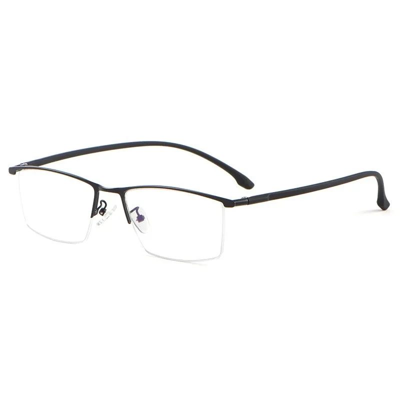Yimaruili Men's Semi Rim Carbon Fiber Alloy Frame Eyeglasses 96071