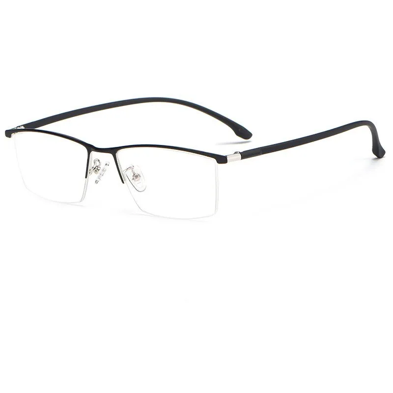 Yimaruili Men's Semi Rim Carbon Fiber Alloy Frame Eyeglasses 96071