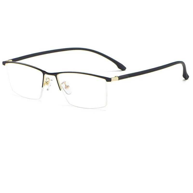 Yimaruili Men's Semi Rim Carbon Fiber Alloy Frame Eyeglasses 96071