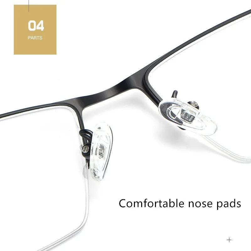 Yimaruili Men's Semi Rim Carbon Fiber Alloy Frame Eyeglasses 96071