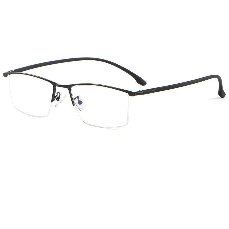 Yimaruili Men's Semi Rim Carbon Fiber Alloy Frame Eyeglasses 96071